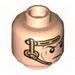Minifig Head Dual Sided Gold Headset with Smile / Determined Print [Hollow Stud]