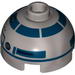 Brick Round 2 x 2 Dome Top with Dark Blue Print (R2-D2)