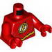 Torso Batman Yellow Lightning Bolt on Chest, Muscles Outline and Yellow Belt Print / Red Arms / Red Hands