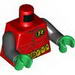 Torso Batman 'R' Symbol, Muscles Outline and Belt with Pockets Print / Red Arms / Green Hands