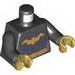 Torso Batman Female Logo with Body Armor and Gold Belt Print / Black Arms / Pearl Gold Hands