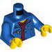 Torso Jacket with Pockets over Dark Red V-Neck Sweater Print / Blue Arms / Yellow Hands