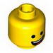 Minifig Head Dual Sided Open Lopsided Smile / Laughing Print [Hollow Stud] 