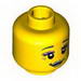 Minifig Head with Silver Lips, Mermaid Scales and Long Eyelashes Print [Hollow Stud]