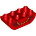 Duplo Brick 2 x 4 Curved Bottom with Tomato Yellow Seeds and Black Cavity Print