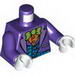 Torso Batman Suit with Blue Vest, Orange Shirt and Green Bow Tie Print / Dark Purple Arms / White Hands