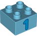 Brick 2 x 2 with '1' Print