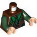 Torso with Elven Leaf Mail Armour Print / Dark Green Arms / Light Flesh Hands