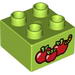 Duplo Brick 2 x 2 with Tomatoes and Worm Print
