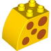Duplo Brick 2 x 3 x 2 with Curved Top and Dark Orange Spots Print on Both Sides
