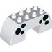 Duplo Brick 2 x 6 x 2 Curved with 2 x 2 Cutout on Bottom with Black Spots Print