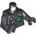 Torso Chima Silver Armor, Muscles and Blue Round Jewel (Chi) Print / Pearl Dark Gray Arms / Black Hands
