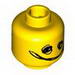 Minifig Head Dual Sided Silver Sunglasses / Scribble-Face Print [Hollow Stud]