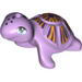 Turtle with Dark Purple Spots and Dark Purple and Orange Shell Print