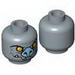 Minifig Head Alien Chima Bat with Yellow Eyes, Gray Nose and Fangs Print (Braptor) [Hollow Stud]