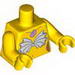 Torso Mermaid Shell Bra and Pink Snail Necklace Print / Yellow Arms / Yellow Hands