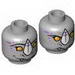 Minifig Head Dual Sided Alien Chima Rhinoceros with Orange Eyes, Purple Markings and White Horn, Neutral / Happy Print (Rinona) [Hollow Stud]