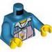 Torso Pink Apron with White Stripes with Ice Cream Cone and 'MIKE' Name Tag Print / Dark Azure Arms / Yellow Hands