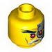 Minifig Head Alien with Red Eyes, Head Plates Print (Evil Wu) [Hollow Stud]