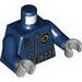 Minifig Torso Police 3 Zippers, Minifig Head Badge, Radio and Belt with Pockets Print / Dark Blue Arms / Light Bluish Gray Hands