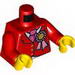 Набор LEGO Torso Red Jacket, Dark Pink Cravat, Gold Rosette / Red Arms / Yellow Hands, Красный