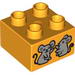 Duplo Brick 2 x 2 with Two Mice Print