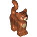 Cat Standing New Style with Dark Tan Chest and Muzzle, Brown Stripes, and Bright Pink Nose Print