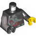 Torso Nindroid - Cyrus Borg Armour Print / Black Left Arm / Yellow Left Hand / Flat Silver Right Arm / Black Right Hand