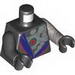 Torso with Nindroid Robe and Armour Print / Flat Silver Arm Left / Black Arm Right / Black Hands