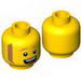 Minifig Head Sideburns and Open Mouth Smile with Teeth and Tongue Print [Hollow Stud]