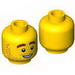 Minifig Head Beard Stubble, Brown Eyebrows, White Pupils, Open Smile Print [Hollow Stud]