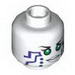 Minifig Head Dual Sided Purple Circuitry, Green Eyes / Red Eyes [Pixal] [Hollow Stud]