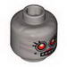 Minifig Head Alien Female with Red Eyes, 4 Mouth Squares, Beauty Mark and Headset Print [Hollow Stud] 