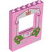 Panel 1 x 6 x 6 with Window with Light Pink Frame, Bricks, Crown, Butterfly, Roses and Leaves Print
