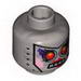 Minifig Head Alien Female with Red Eyes, 4 Mouth Squares and Beauty Mark Print [Hollow Stud]