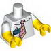 Torso White Shirt with Tie and ID Badge / White Arms with Yellow Half Print / Yellow Hands