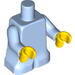 Minifig Body Modified - Bright Light Blue Arms / Yellow Hands [Maggie]