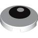 Tile Round 2 x 2 with Bottom Stud Holder with Offset Black Eye Print