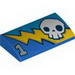 Slope Curved 2 x 4 x 2/3 No Studs [No Bottom Tubes] with Skull and Stylised Lighning Bolt Print