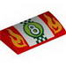 Slope Curved 2 x 4 x 2/3 No Studs [No Bottom Tubes] with Number 8 and Stylised Flames Print