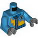 Torso - Racing Suit with Stylised Lighning Bolt and Zip Print / Dark Azure / Dark Bluish Gray Hands