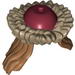 Набор LEGO Minifig Hair with Hat, Long Flap with Dark Red Cap and Dark Tan Brim [Plume Hole], Medium Dark Flesh