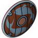 Minifig Shield - Round with Rounded Front and Fish Print