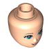 Minifig Head Modified Friends with Light Blue Eyes, Eyelashes and Open Mouth Print