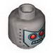 Minifig Head Alien with Red Eyes, 4 Mouth Squares and Rivets Print [Hollow Stud]
