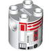 Brick Round 2 x 2 x 2 Robot Body with Red R4-P17 Print