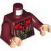 Torso Robe with Large Red Bow, Gold Trim, Olive Green Undershirt and Ornate Gold Belt Buckle Print / Dark Red Arms / Light Flesh Hands