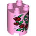 Duplo Brick Round 2 x 2 x 2 with Stylised Climbing Roses Print