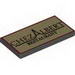 Tile 2 x 4 with Stylised Black 'Chez Albert Restaurant' Print on Tan Background [10243]