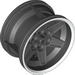 Wheel 56 x 34 Technic Racing Medium with 6 Pinholes and White Rim Edge Print [41999]
